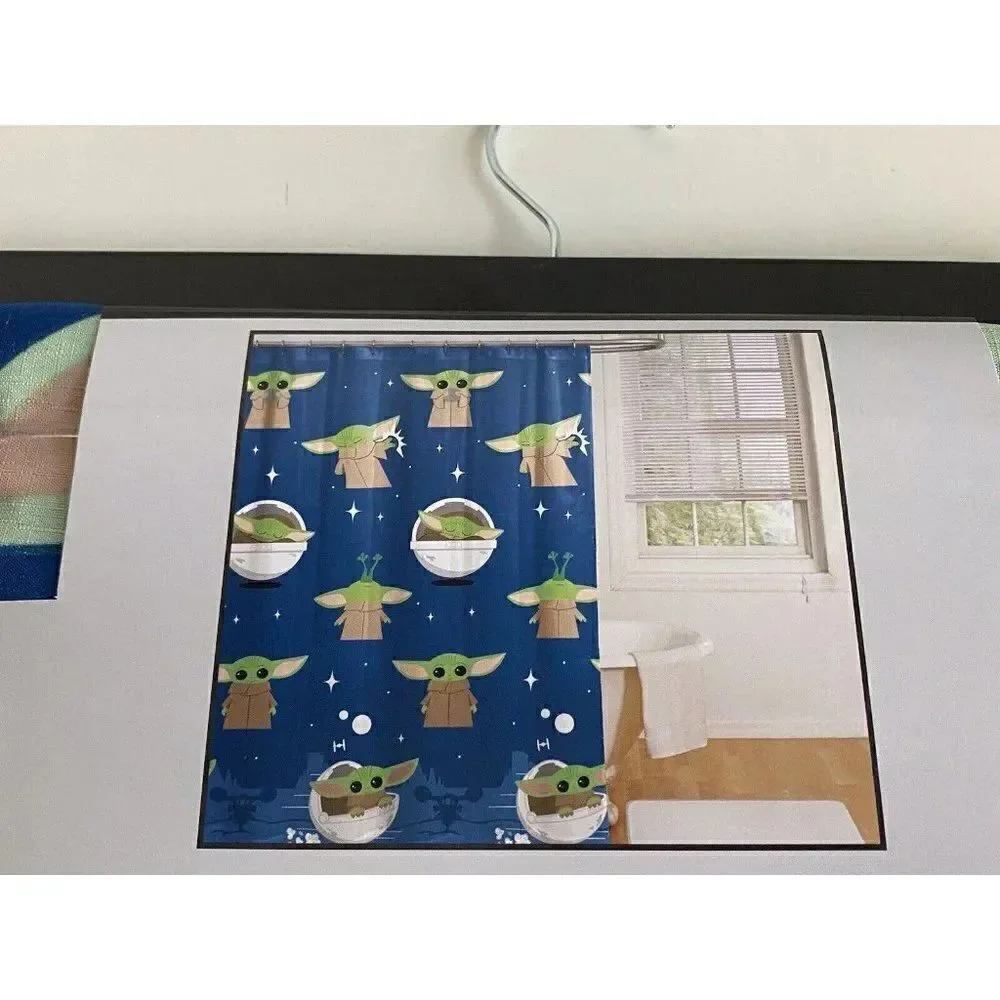 Disney Star Wars Baby Yoda Mandalorian Fabric Shower Curtain Grogu The Child NEW